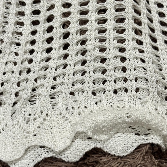 Ivory Crochet bell sleeves top / swim coverup - Picture 7 of 7
